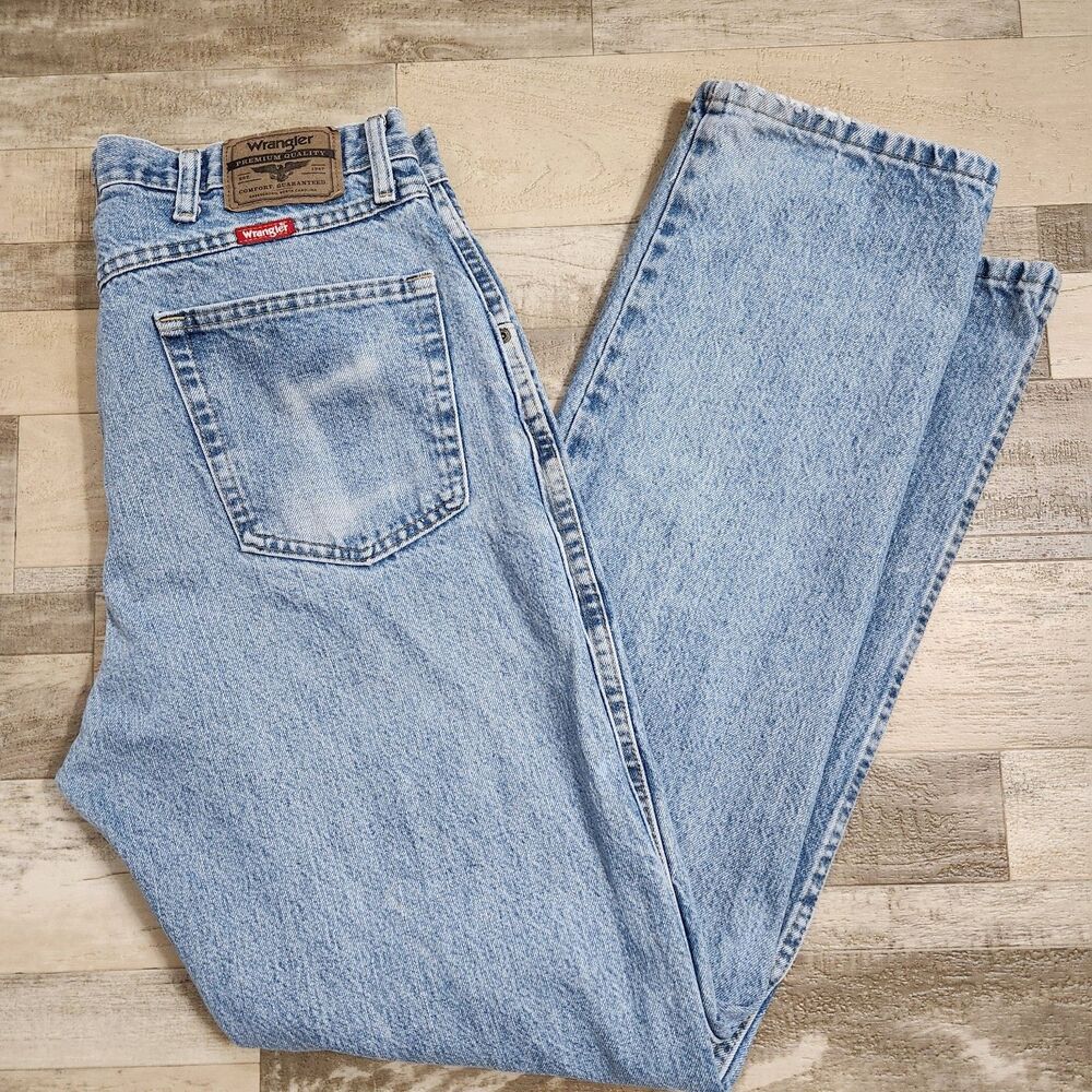 Wrangler Jeans Mens 36x34 Regular Fit Blue Denim Made In Mexico Y2K Vintage